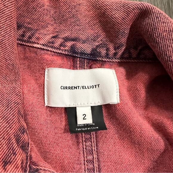 Current/Elliott The Jumpsuit Long Sleeve Denim Dress‎ in Acid Pink Size 2 - Picture 7 of 10